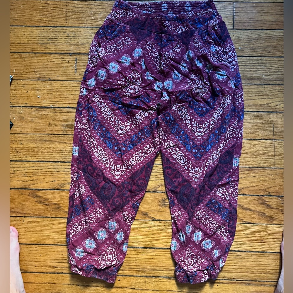 Boho elastic waist joggers